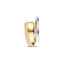 14 krt bicolor gouden R&C  groeibriljantring model Alix/2011 met een 0.09 ct briljant geslepen diamant Si/River - 211757