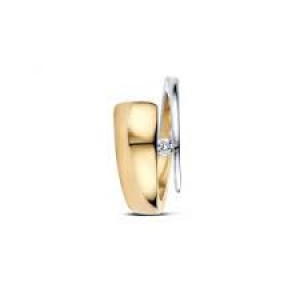 14 krt bicolor gouden R&C  groeibriljantring " Alix " met een 0.18 ct briljant geslepen diamant Si/River - 211757