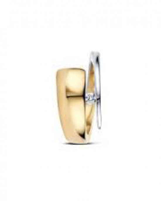 14 krt bicolor gouden R&C  groeibriljantring " Alix " met een 0.09 ct briljant geslepen diamant Si/River - 211757