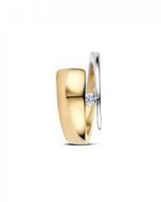 14 krt bicolor gouden R&C  groeibriljantring model Alix met een 0.09 ct briljant geslepen diamant Si/River - 211757