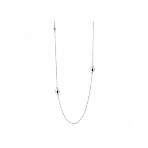 zilveren fantasie chanel collier gerhodineerd met diverse druppelvormige schakels, 80 cm, E407 - 209693