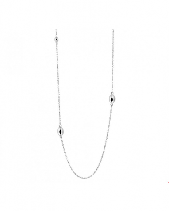 zilveren fantasie chanel collier gerhodineerd met diverse druppelvormige schakels, 80 cm, E407 - 209693