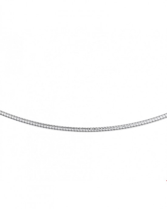 14 krt witgouden omega collier 1,25 mm doorsnede, lengte 45 cm ; E027 - 209715