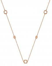 MONZARIO fantasie collier in 18 karaats roségoud, vierkantjes ertussen gezet - 209251