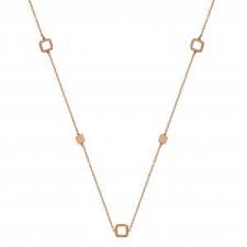 MONZARIO fantasie collier in 18 karaats roségoud, vierkantjes ertussen gezet - 209251