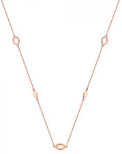MONZARIO fantasie collier in 18 karaats roségoud, ovaaltjes ertussen gezet - 209252