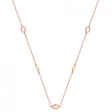 MONZARIO fantasie collier in 18 karaats roségoud, ovaaltjes ertussen gezet - 209252