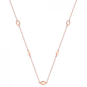 MONZARIO fantasie collier in 18 karaats roségoud, ovaaltjes ertussen gezet - 209252