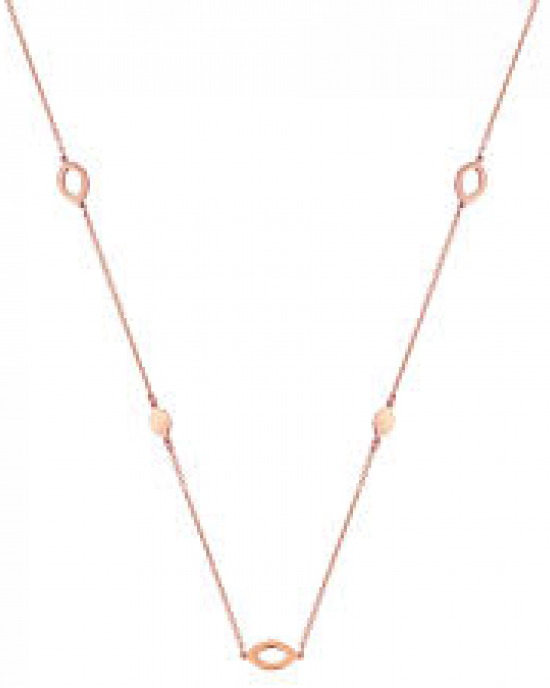 MONZARIO fantasie collier in 18 karaats roségoud, ovaaltjes ertussen gezet - 209252