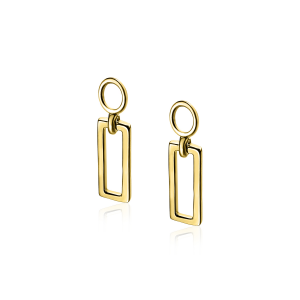 Zinzi creool hanger, open rechthoek geel verguld model 1692G - 209111