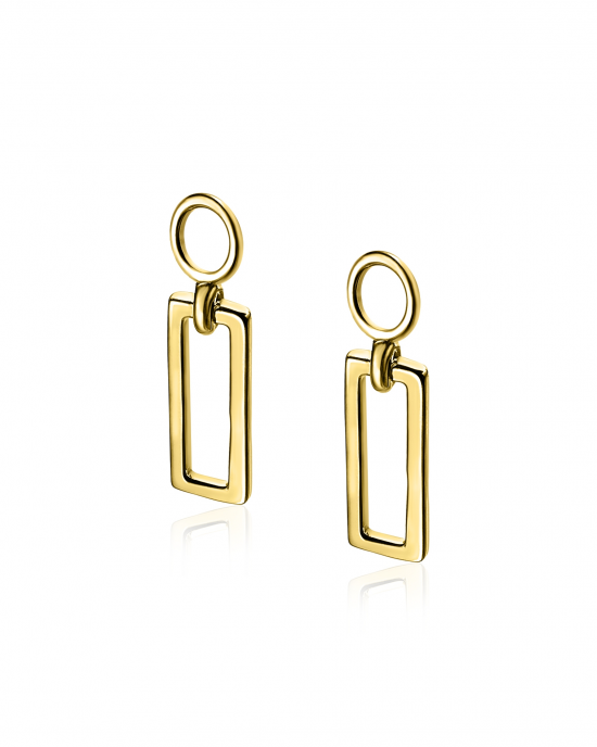 Zinzi creool hanger, open rechthoek geel verguld model 1692G - 209111