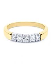 14 krt bicolor gouden R&C alliance ring model 1705 met 5 x een 0,05 crt briljant geslepen diamant, totaal 0,25 crt P/W - 209120