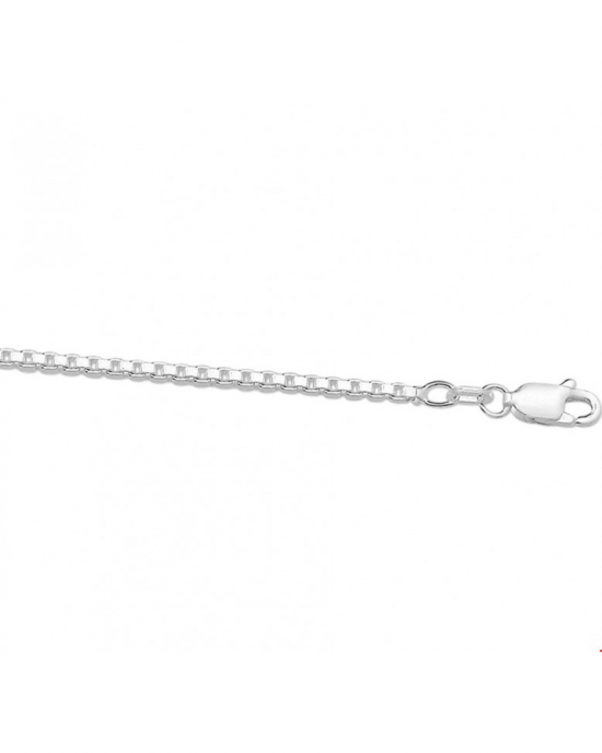 zilveren lengte collier venetiaans, 50 cm x 1,7 mm met karabijnhaak - 12816