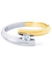 14 krt bicolor gouden R&C  groeibriljantring model 3 met 0.03 crt briljant geslepen diamant Si/R - 14498