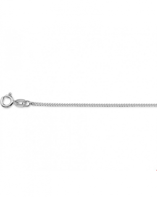 Zilveren collier gourmette 4-zijdes geslepen 1,2 mm op 45 cm - 21486