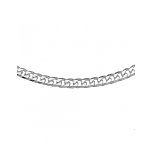 60 cm geslepen zilveren gourmetschakel collier, breedte 5 mm en voorzien van een karabijnhaak - 23693