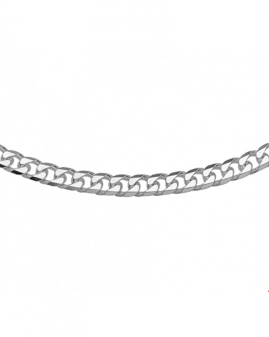 60 cm geslepen zilveren gourmetschakel collier, breedte 5 mm en voorzien van een karabijnhaak - 23693
