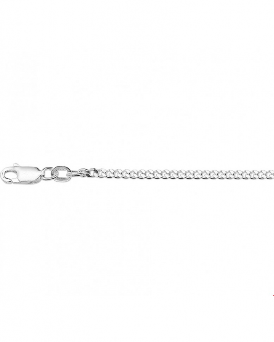 Zilveren collier gourmet lengtecollier van 60 cm, 2,4 mm breed en voorzien van en rechte karabijnhaak - 25744