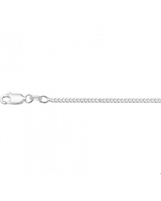 Zilveren lengte collier 60 cm, gourmet schakel. 2.1 mm breed en karabijnhaak - 26941