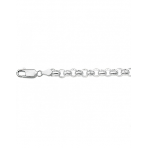 zilveren jasseron collier, 70 cm lengte en doorsnede van de schakels is ca 4,5 mm, voorzien van een karabijnhaak - 27716