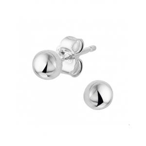 zilveren oorstekers,4 mm bol - 30167