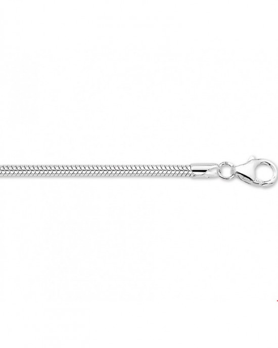 zilveren lengtecollier slang 42 cm gerhodineerd - 30249