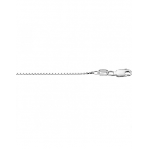 Zilveren venetiaans lengtecollier met karabijnhaak, 50 cm, 1.3 mm dik - 30343