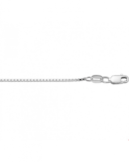 Zilveren venetiaans lengtecollier met karabijnhaak, 50 cm, 1.3 mm dik - 30343