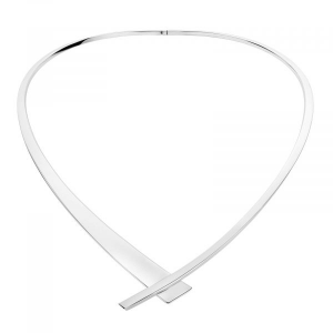 NOL handgesmede zilveren v-vormige spang welke langer en lager valt, 13,5 cm breede en 17 cm diep, AG04027-12 - 32057