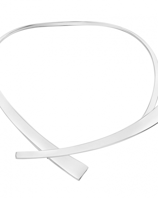 NOL handgesmede zilveren spang en geheel gepolijst, het middelste en overlappende gedeelte is tevens de sluiting, doorsnede 13,5 cm, AG10001-12 - 33428