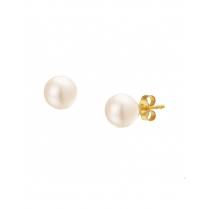 14 krt geelgouden oorstekers met 4 -4,5 mm zoetwaterparels - 34067