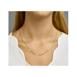 14 karaats geelgouden venetiaans collier , 50 cm lengte en 1 mm breed - 34630