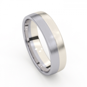 aurodesign partnerring , een combinatie van 18 karaats witgoud en palladium , referentienummer 8698-pd 6 mm breed op maat  21 - 26971