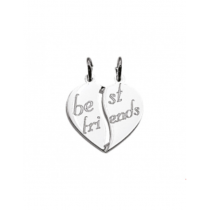 zilveren graveerplaatje " best friends " - 33244