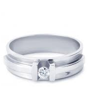 14 krt witgouden R&C groeibriljant ring, model 64, voorzien van 0,03 crt briljant geslepen diamant Si/R - 35523