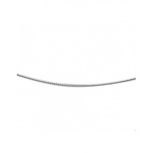 zilveren omega collier 1.2 mm dik met afschroefbaar eindoog, gerhodineerd, lengte 45 cm - 40163