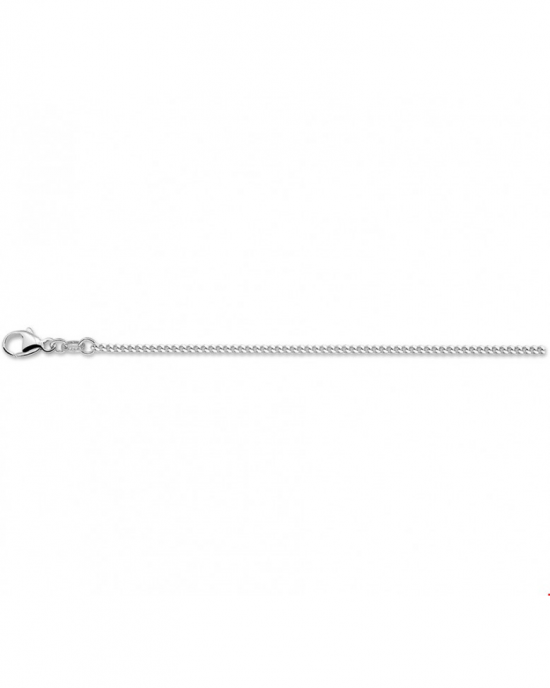 45 cm lengte collier gourmetschakel gerhodineerd zilver, 1.6 mm - 36836