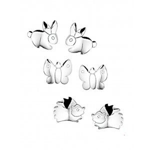 zilveren fantasie kinderoorstekers " diertjes " - 201190