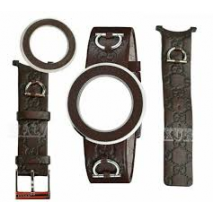 Gucci zwarte lederen band en bijpassende Lunette " U-play Kit MD " - 201348