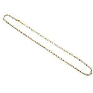 14 krt bicolor gouden Monzario fantasieschakel collier, refnr : 836C - 301047