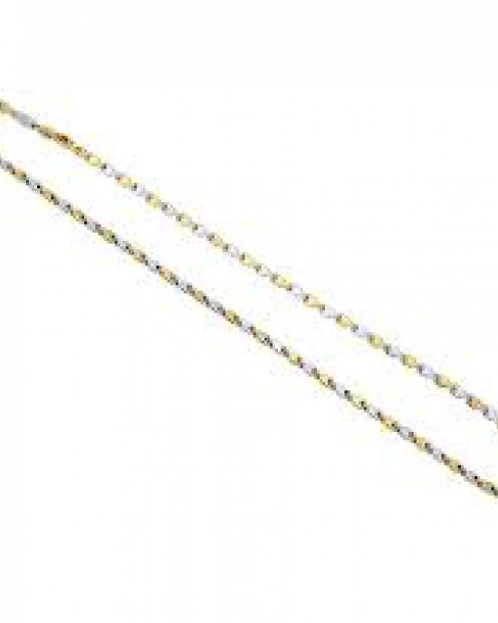 14 krt bicolor gouden Monzario fantasieschakel collier, refnr : 836C - 301047