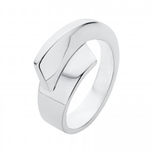NOL handgesmede masieve zilveren fantasie ring met opstaande rand, model AG13109.9 - 301063