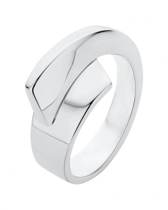 NOL handgesmede masieve zilveren fantasie ring met opstaande rand, model AG13109.9 - 301063