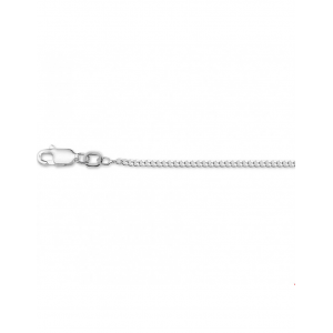 Zilveren lengtecollier, gourmetschakel, 60 cm. 1,8 mm breed karabijnhaak - 301289