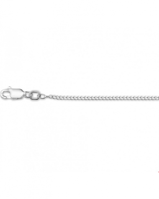 Zilveren lengtecollier, gourmetschakel, 60 cm. 1,8 mm breed karabijnhaak - 301289