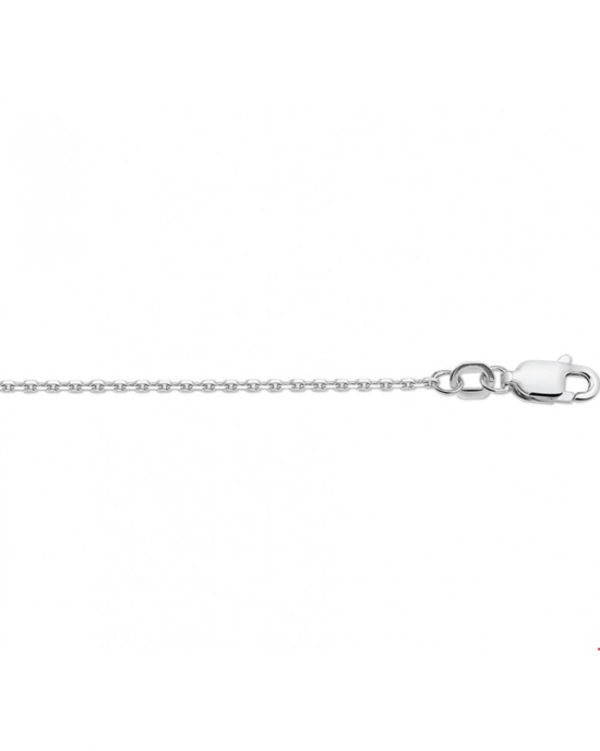 Zilver gerhodineerd ankerschakel lengtecollier van 45 cm x 1,3 mm - 202212