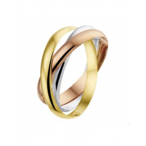tri-colour gouden ring, cartier model trois-anneaux - 302305