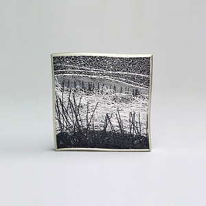 Gill Galloway hanger landschap in geoxydeerd en puur zilver - 301752