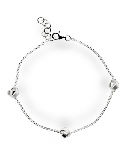 bastian Zilveren armband, gematteerde knoopjes - 301776