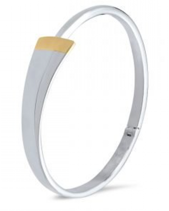 NOL handgesmede zilveren Jubileum armband limited edition  met een detail van 14 krt geelgoud - 202689